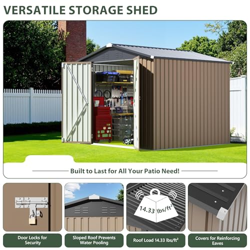 8x8 FT Outdoor Storage Shed