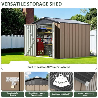8x8 FT Outdoor Storage Shed
