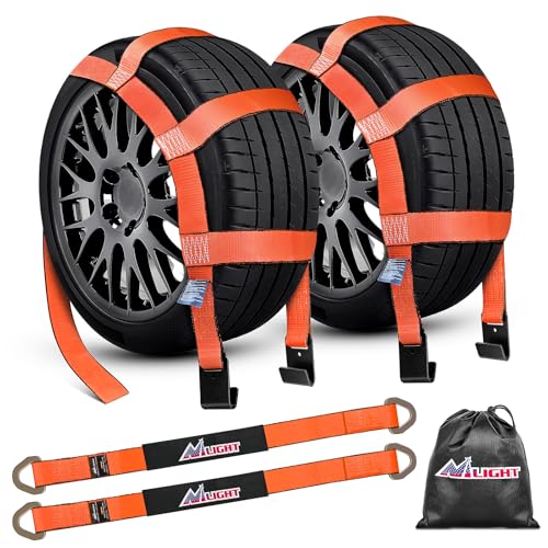 2Pcs Tow Dolly Basket Straps with Flat Hook for 14” (2 Count)
