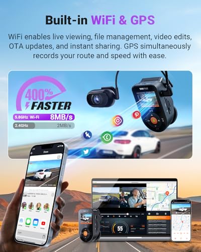 S1 Pro DMS 2.7K Dash Cam Front and Inside