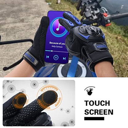 Motorcycle Gloves Touch Screen Full Finger Riding Gloves Knuckle Protection for Men and Women for Dirt Riding