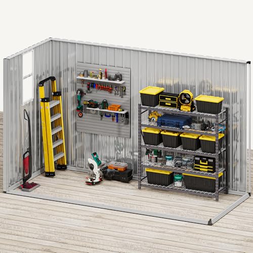 9x4ft Metal Outdoor Storage Shed with Window