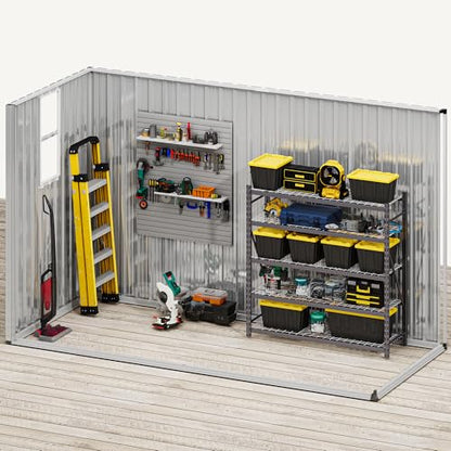 9x4ft Metal Outdoor Storage Shed with Window