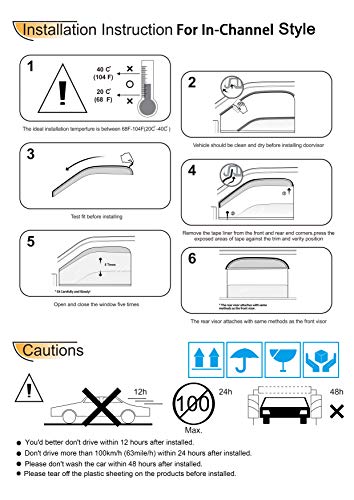 Window Visors Rain Guards for 94 (2 Count)
