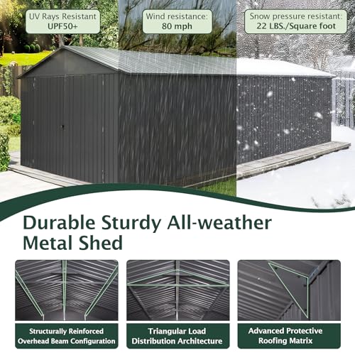 Domi 12'x25' Outdoor Metal Garage Shed