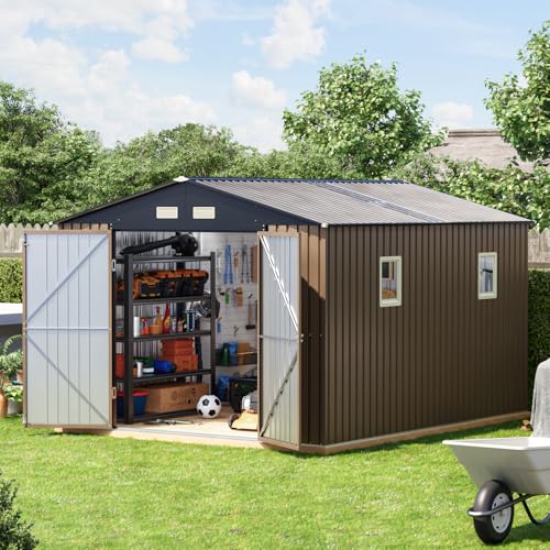 10 x 12 FT Metal Storage Shed for Backyard
