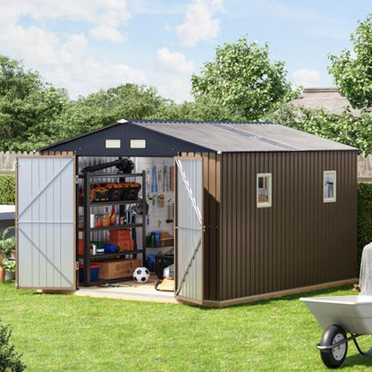 10 x 12 FT Metal Storage Shed for Backyard