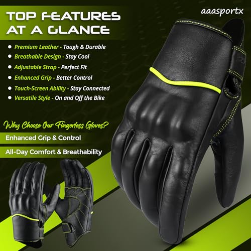 Motorcycle Gloves Men's Leather Motorbike Gloves Touchscreen Function
