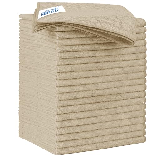 Brown Microfiber Cleaning Cloth 20 Pack 11.5 x 11.5 inch Microfiber Towels for Cars Ultra Absorbent Car Washing Cloth Lint Free Streak Free Cleaning Rags for Car (20 Count)