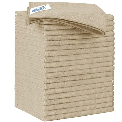 Brown Microfiber Cleaning Cloth 20 Pack 11.5 x 11.5 inch Microfiber Towels for Cars Ultra Absorbent Car Washing Cloth Lint Free Streak Free Cleaning Rags for Car (20 Count)
