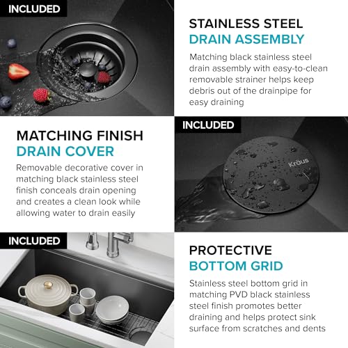 Gunmetal 32 in 16 Gauge Undermount Kitchen Sink KWU110