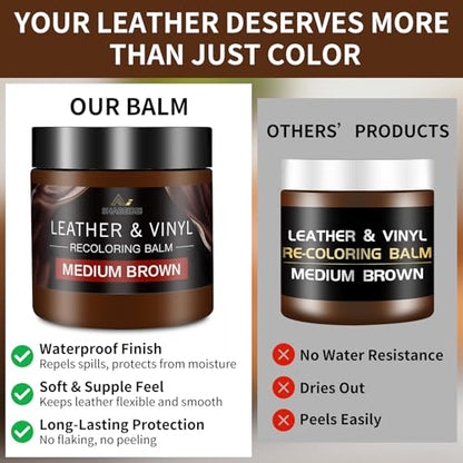 Leather Recoloring Balm and Scratch Repair Kit