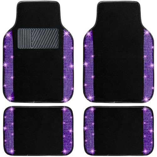 Purple Violet Bling Car Floor Mats Full Set