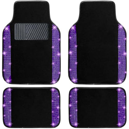 Purple Violet Bling Car Floor Mats Full Set