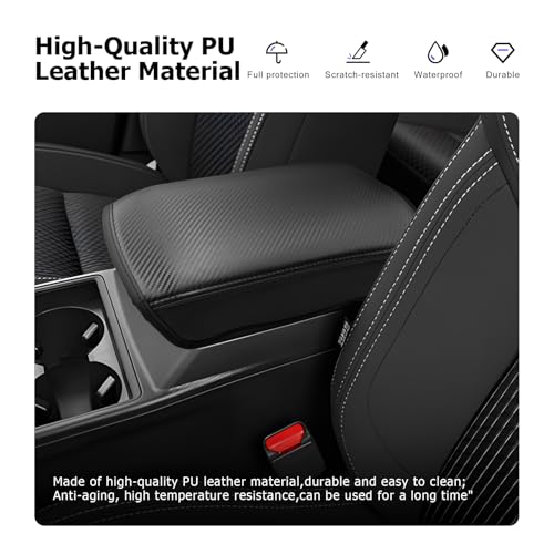 2022 2024 Outlander Center Console Cover Compatible with 2022 2023 2024 Mitsubishi Outlander Accessories Armrest Console Cover Carbon Fiber Texture Soft Material