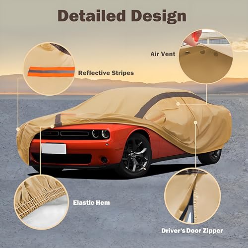 Car Cover Waterproof All Weather Compatible with Dodge Challenger SXT