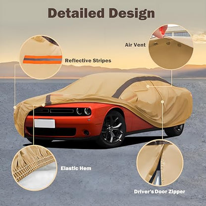 Car Cover Waterproof All Weather Compatible with Dodge Challenger SXT