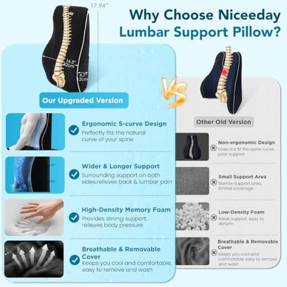 Lumbar Support Pillow for Office Chair Car Back Support Pillow