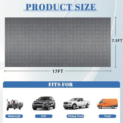 7.5Ft x 17Ft Rubber Flooring Mats 1.6mm Diamond Plate Flooring Roll