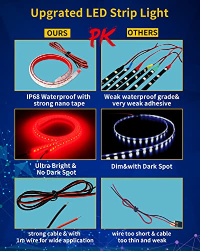 Red Car LED Strip Light (4 Count)