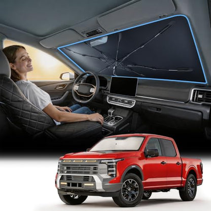 Vinyl Coating Heat Shield] Windshield Sun Shade Umbrella Custom for Nissan Frontier