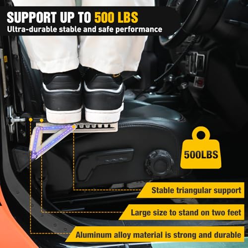 Car Door Step Universal Aluminum Latch Step for Car Roof Access Portable Folding Car Door Latch Hook Step Multi