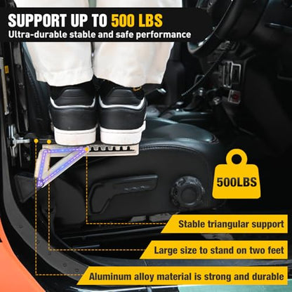 Car Door Step Universal Aluminum Latch Step for Car Roof Access Portable Folding Car Door Latch Hook Step Multi