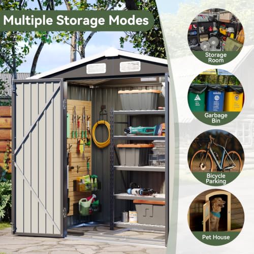 6'x4' Outdoor Storage Shed with Base