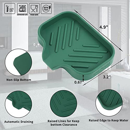 Silicone Soap Dish with Drain Spout