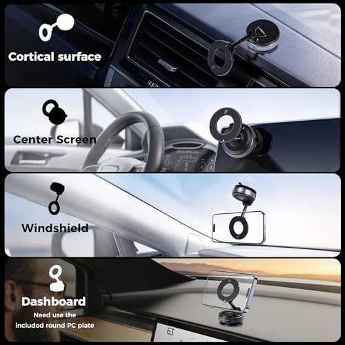 Vacuum Magnetic Phone Holder for Car 360° Adjustable Magsafe Car Mount