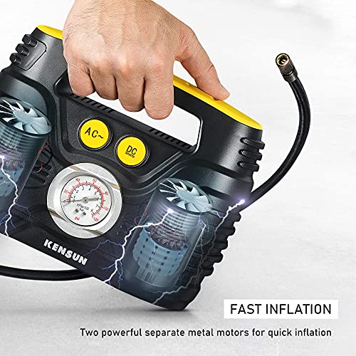 Portable Air Compressor Pump for Car 12V DC and Home 110V AC Swift Performance Tire Inflator 100 PSI for Car