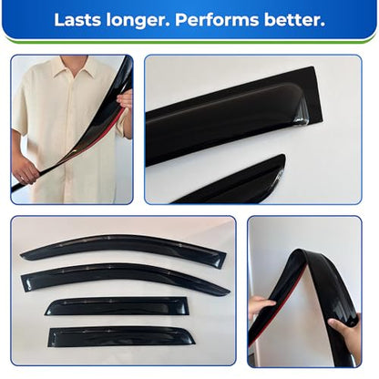 Window Visors Compatible with Nissan Leaf 2010 (4 Count)