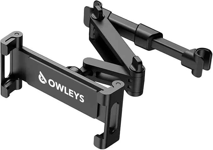 Owleys Tablet Holder for Car Headrest - Car Accessories for Kids - iPad Holder for Car Backseat - Adjustable Tablet Stand - Kids Road Trip Essentials - for iPad Air Pro Mini Galaxy 1pc