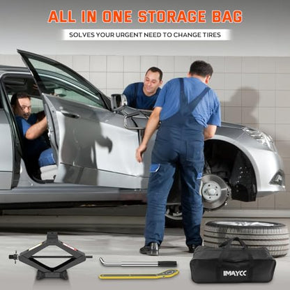 New Version Car Jack Kit Scissor Jack for Car 3 Ton 6614 lbs Spare Tire Changing Kit