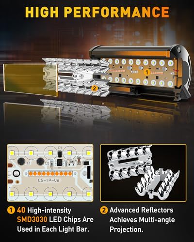 7 Inch LED Light Bar (2 Count)