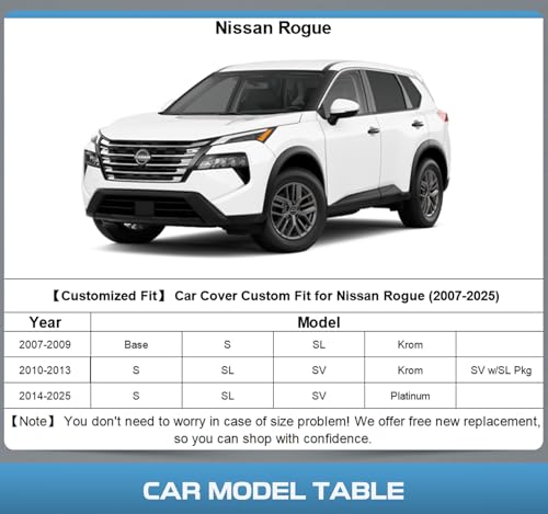 10 Layers Car Cover Custom Fit for Nissan Rogue 2007