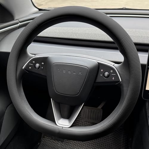 Nappa Leather Steering Wheel Cover for Tesla Model Y