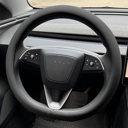 Nappa Leather Steering Wheel Cover for Tesla Model Y