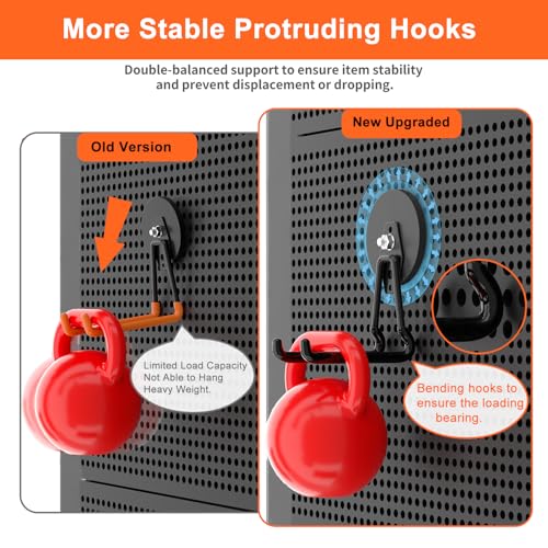 Strong Magnetic Hooks Heavy Duty Upgraded Large Magnet Garage Hooks (2 Count)
