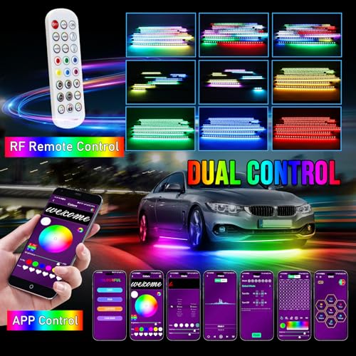 Car Led Underglow Lights Aluminum Dream Chasing Color Accent Light Bar (16 Ounce)