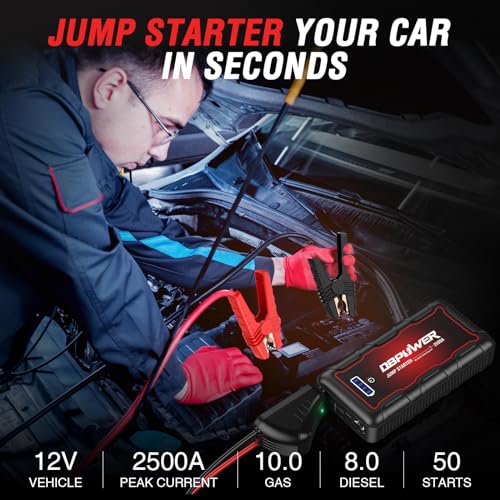 Jump Starter 2500A Peak 74Wh Portable Car Jump Starter