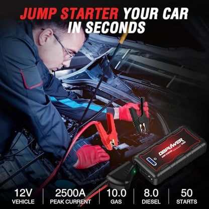 Jump Starter 2500A Peak 74Wh Portable Car Jump Starter