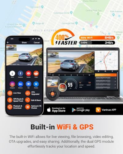 S1 Pro 60fps Dash Cam Front and Rear