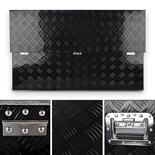 48In Black Aluminum Tool Box 5 Bar Tread ToolBox for Truck Bed Car Outdoor