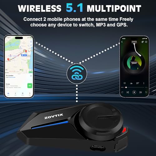 Motorcycle Helmet Headset 3 Riders Communication System S2 Intercom with Music Sharing