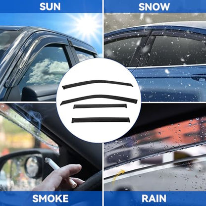 4pcs Window Visors Rain Guards for 2018 (4 Count)