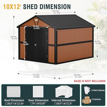 10x12 Ft Outdoor Storage Shed