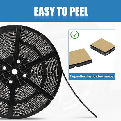 1 4 oz Stick On Wheel Weights 715pcs 5kg Bulk Pack Low Profile Black