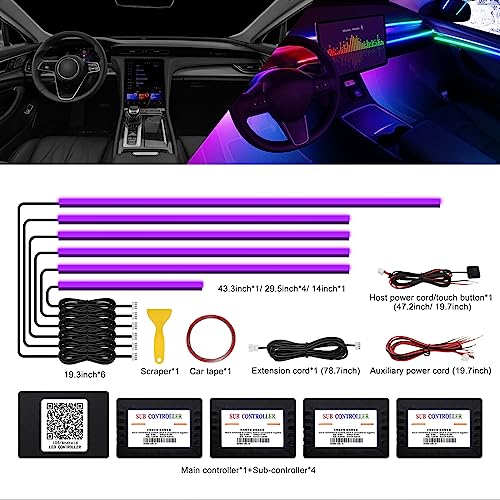 Acrylic Interior Car LED Strip Light with Wireless APP