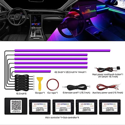 Acrylic Interior Car LED Strip Light with Wireless APP